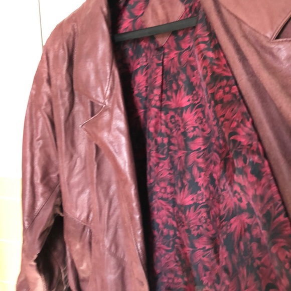 VTG Jacqueline Ferrar Genuine Leather Trench Coat size MP - Picture 8 of 16